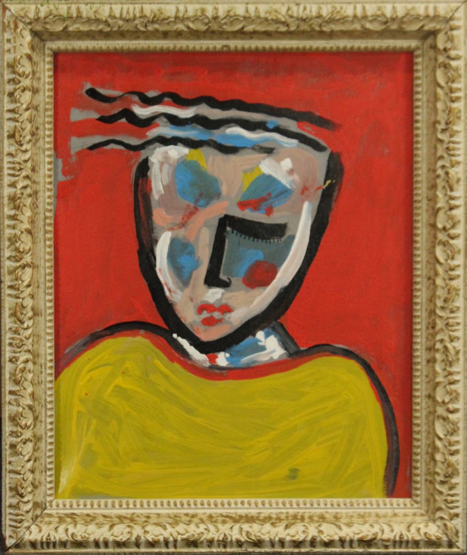 Mid-Century Modern ABSTRACT PORTRAIT Oil On Canvas (1 of 3)
