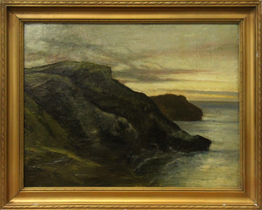 SAMUEL COLMAN, Oil/B ROCKY COASTAL SEASCAPE (1 of 4)