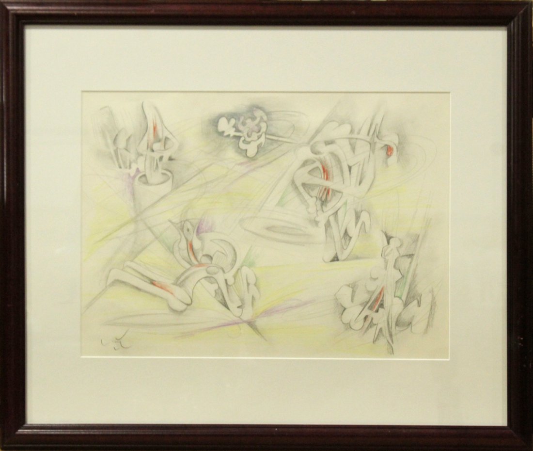 ROBERTO MATTA, Color Pencil Drawing SURREAL ABSTRACT (1 of 6)