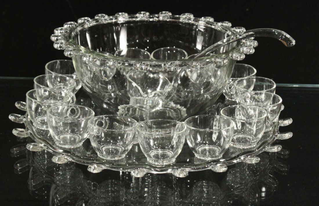 Large Depression Era Laced Edge Punch Bowl (1 of 5)