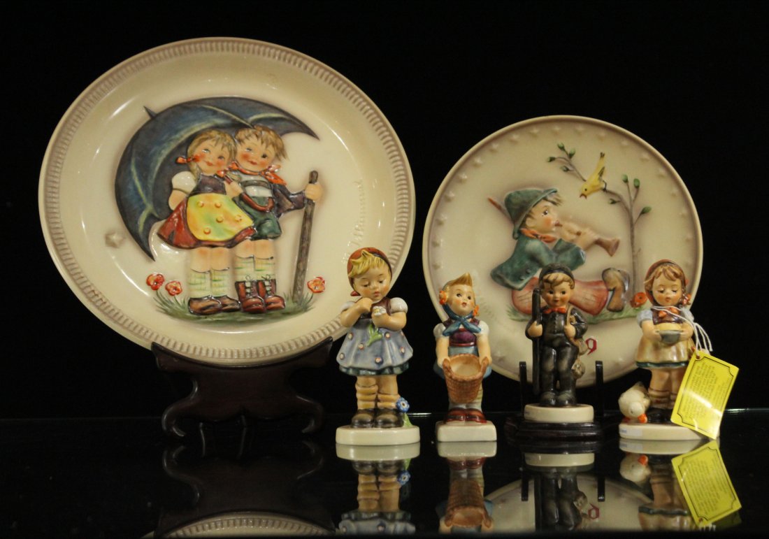 Six [6] Piece Grouping HUMMEL FIGURINES AND PLATES (1 of 7)
