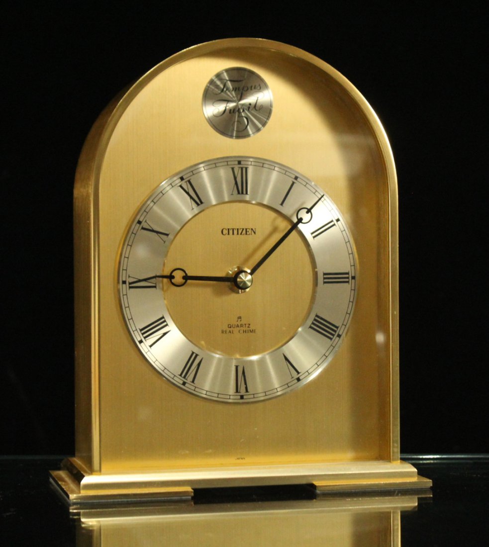 CITIZEN Brass Retro Beehive Clock: CITIZEN Brass Retro Beehive Clock. Size: 9 " h