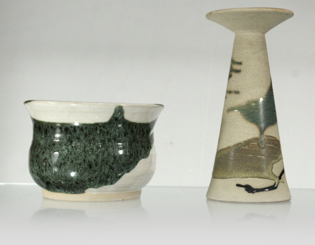 Two [2] STUDIO ART POTTERY VASE And BOWL (1 of 5)