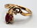 10 K YELLOW GOLD RUBY AND DIAMOND RING