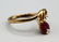 10 K YELLOW GOLD RUBY AND DIAMOND RING - 2