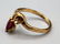 10 K YELLOW GOLD RUBY AND DIAMOND RING - 4