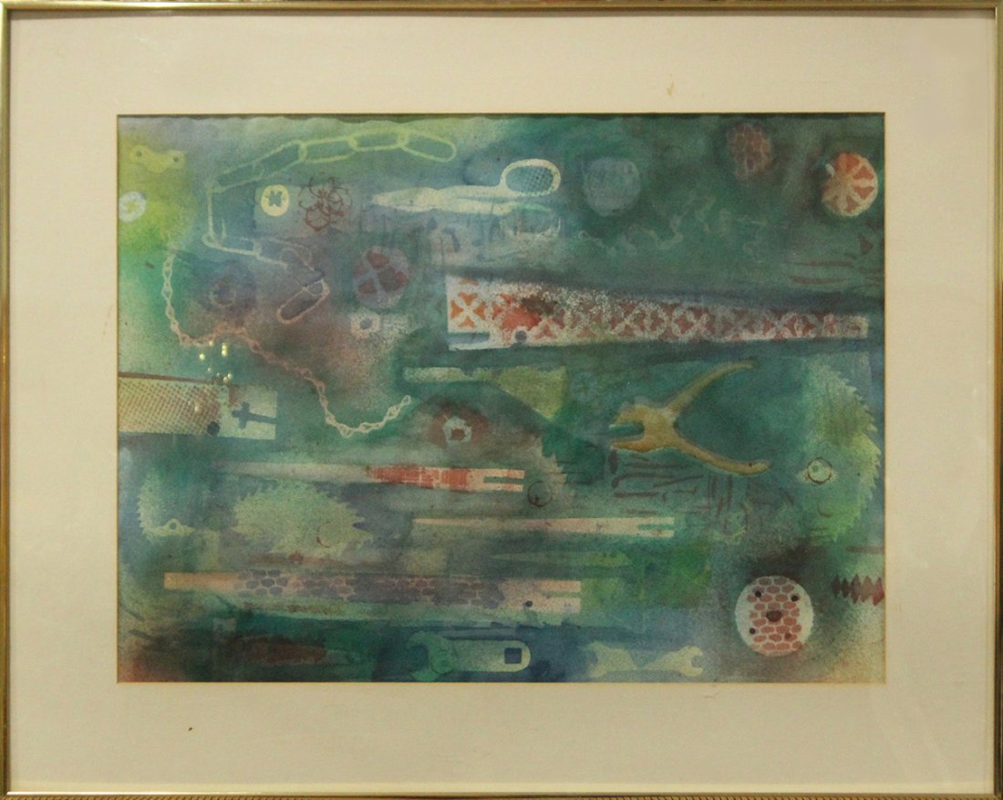 MORRIS SHULMAN 1912-1978 ABSTRACT COMPOSITION Signed (1 of 6)
