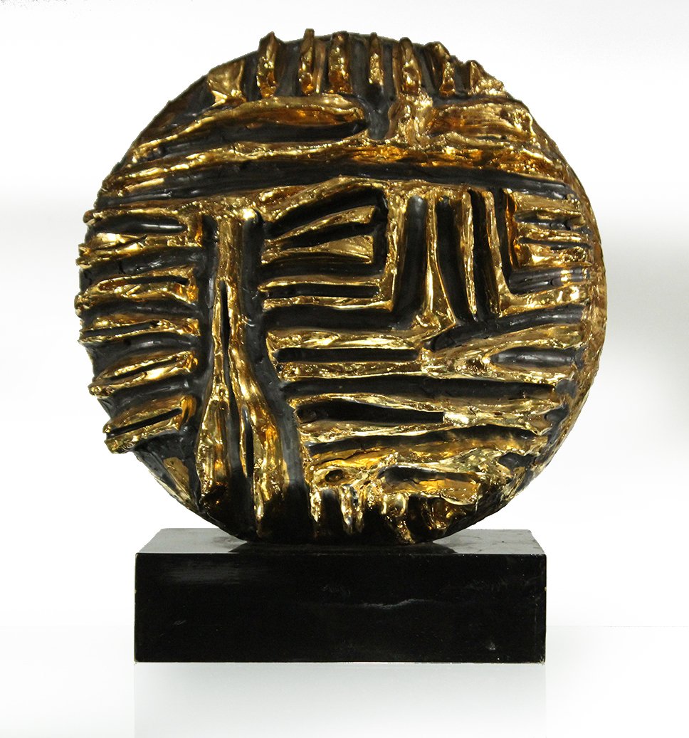 Mid-Century Modern CIRCLE SCULPTURE Gold Dore Finish (1 of 7)