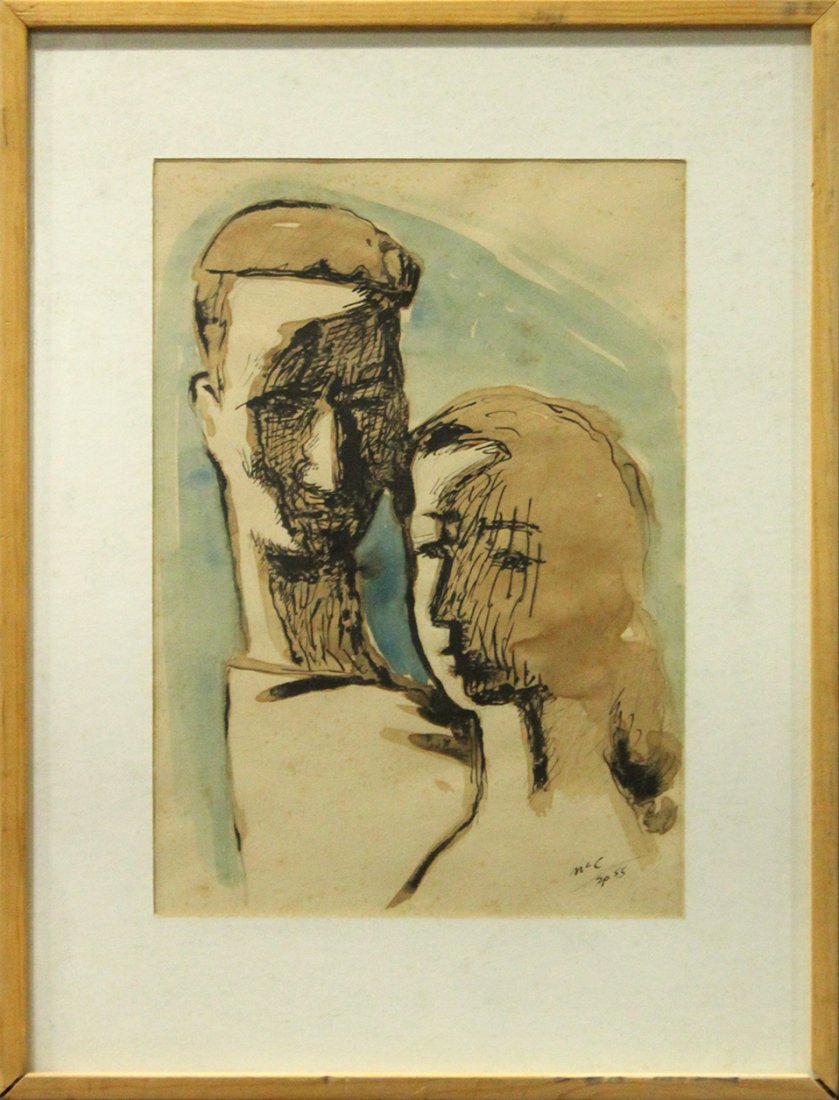 JOHN McCLELLAN, Woodstock Artist, 1955 Watercolor (1 of 5)