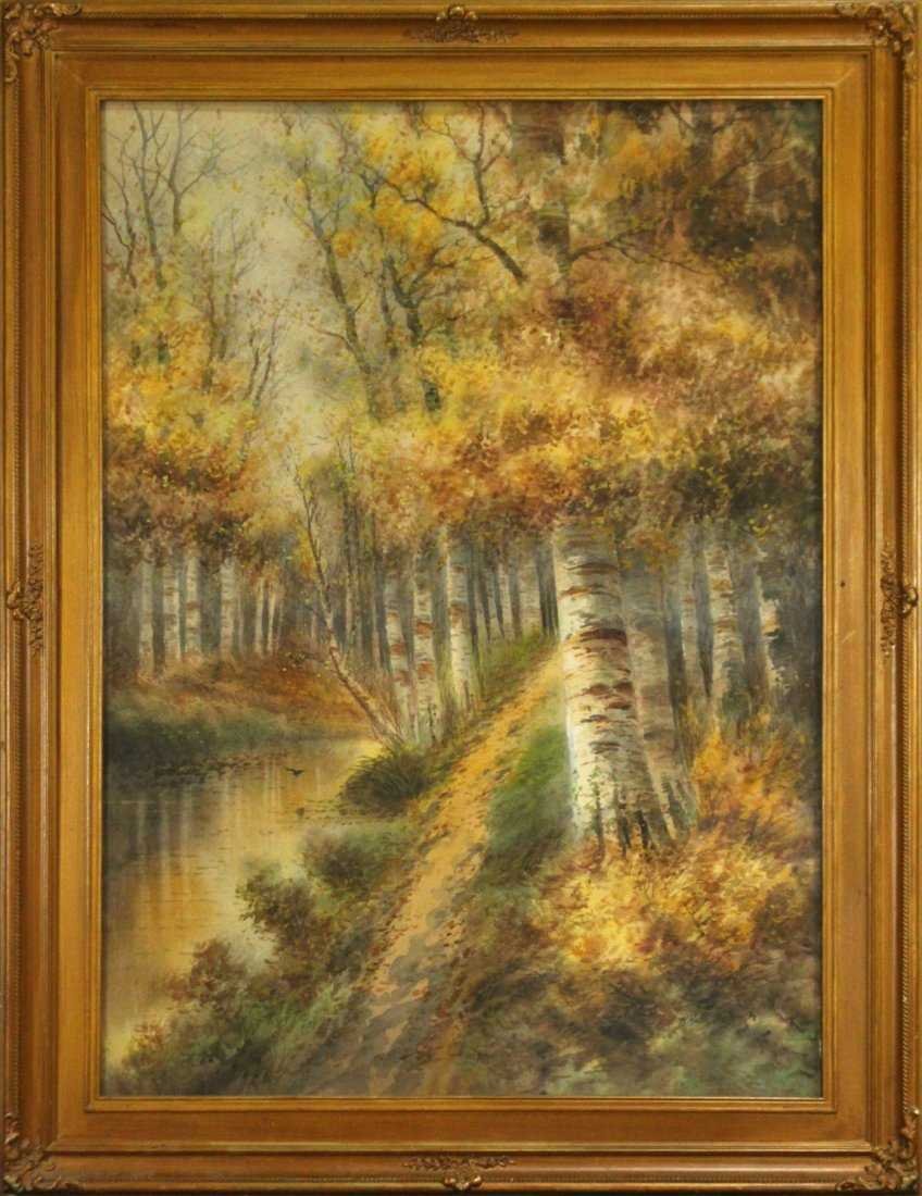 HILLSBERNIGH - Fine Autumn Watercolor BIRCH TREES (1 of 5)