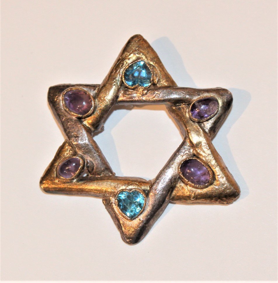 Sterling Silver [Tested] Star Of David Pendant Stones (1 of 2)