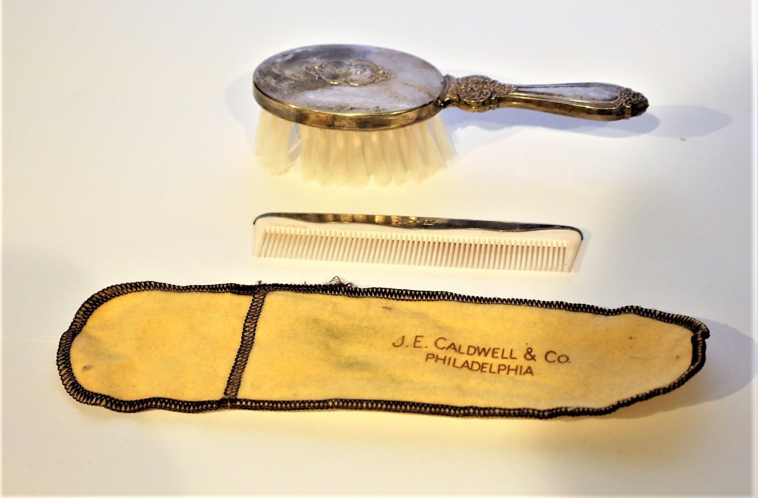 J E Caldwell & CO.  2 Pc Sterling Child's Brush & Comb. (1 of 6)