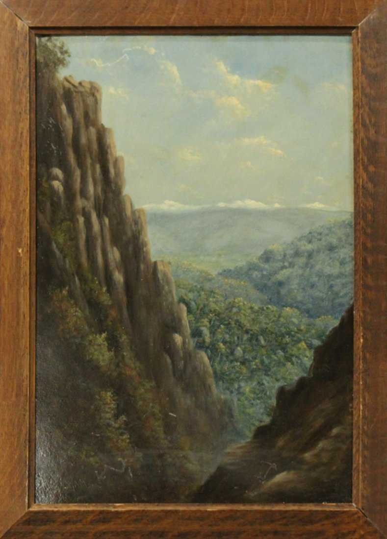 W. Wilson, 19th C. OIL/b  Mountainous Notch Landscape (1 of 7)