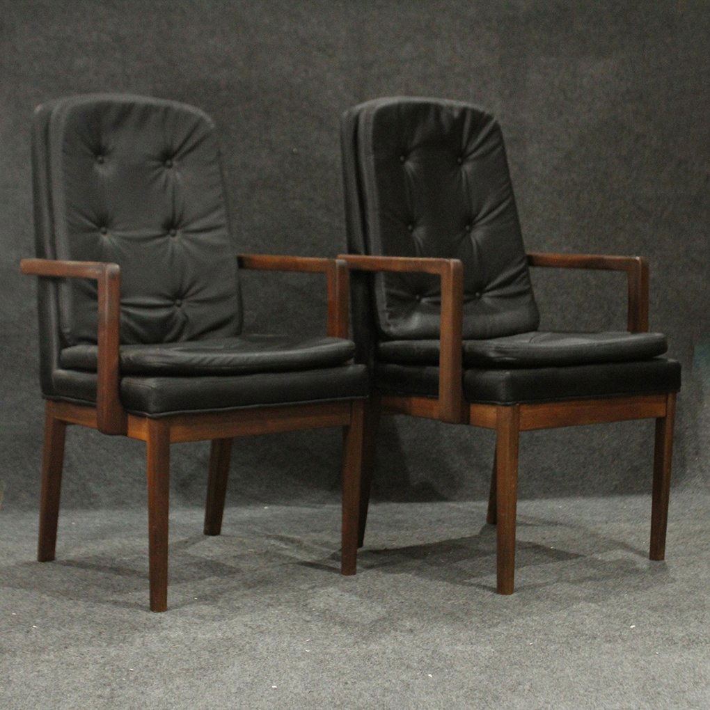 Two [2] Mid-Century Modern Arm Chairs Dovetailed Arms (1 of 9)