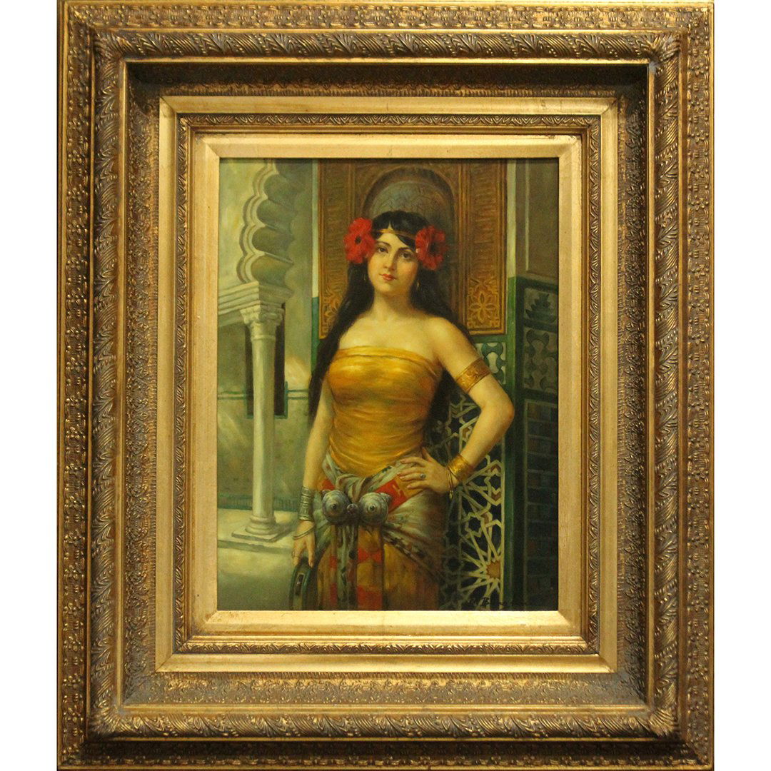 N. Bingham, Painting on Porcelain Plaque, Gypsy Girl (1 of 7)