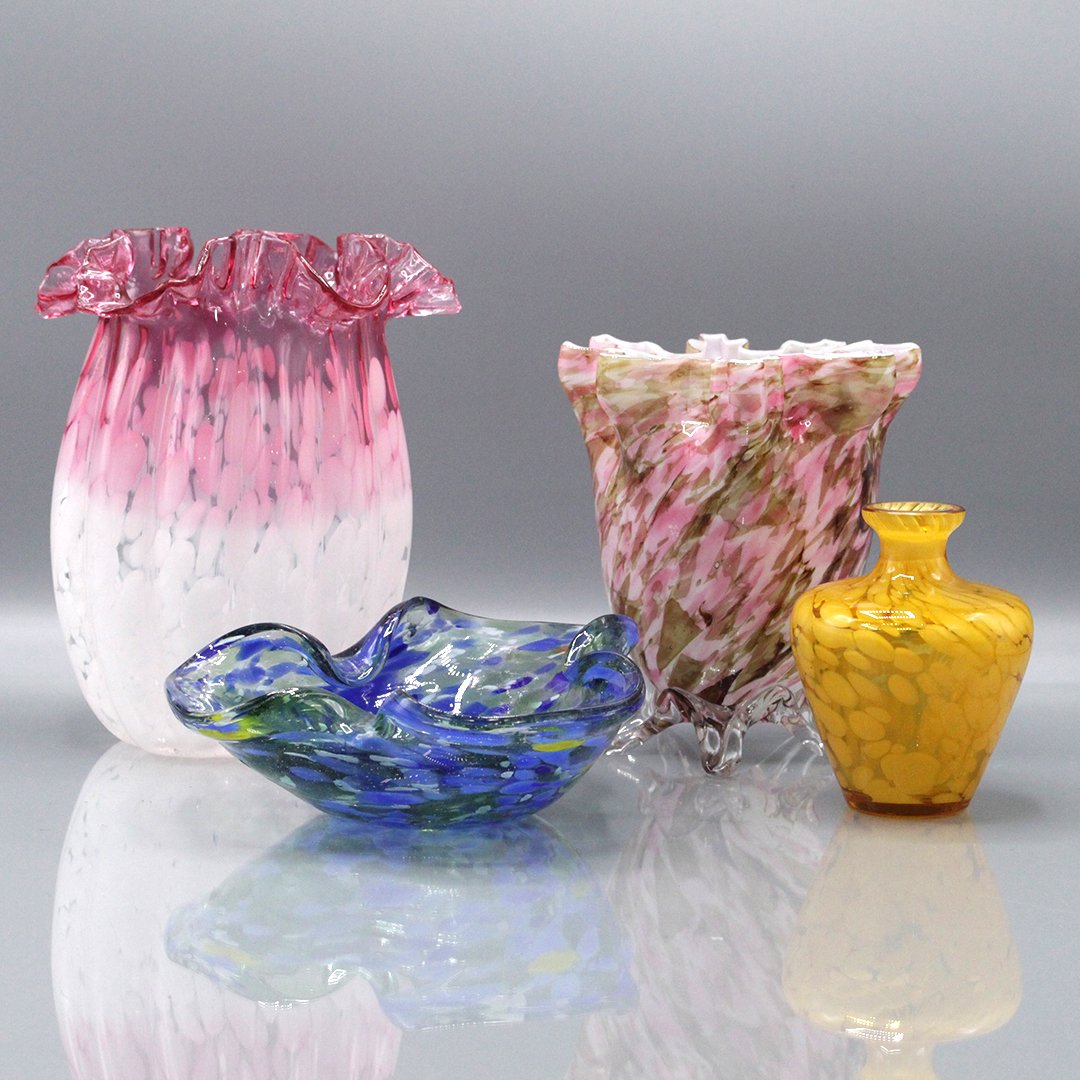 Four [4] Assorted Italian Art Glass Vases and Bowl (1 of 6)