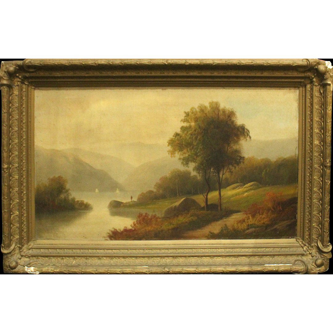 19th C, Hudson River School Oil Painting Original Frame (1 of 2)