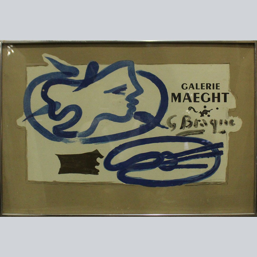 GEORGE BRAQUE. (French, 1882 - 1963) "Galerie Maeght" (1 of 3)