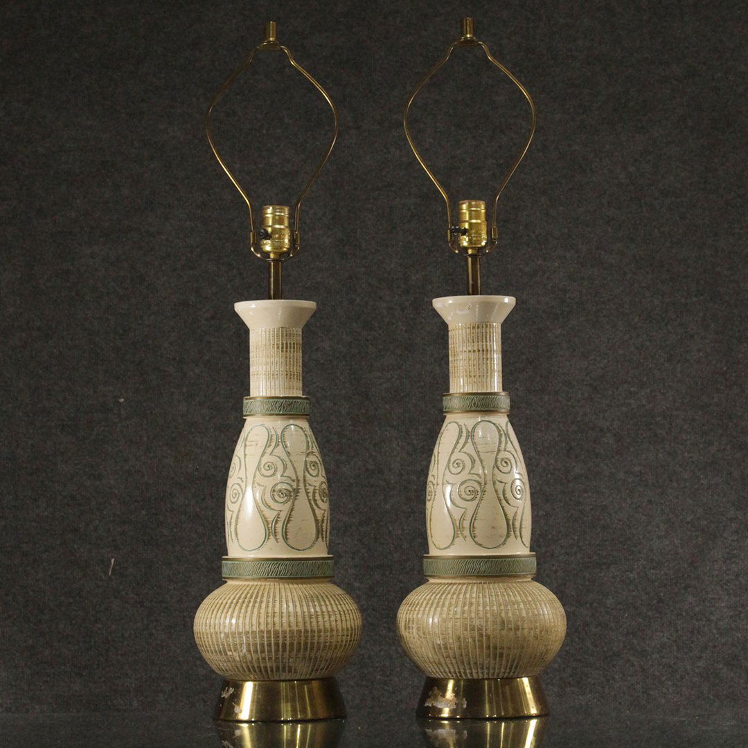 Two [2] Mid-Century Modern Ceramic Table Lamps (1 of 7)