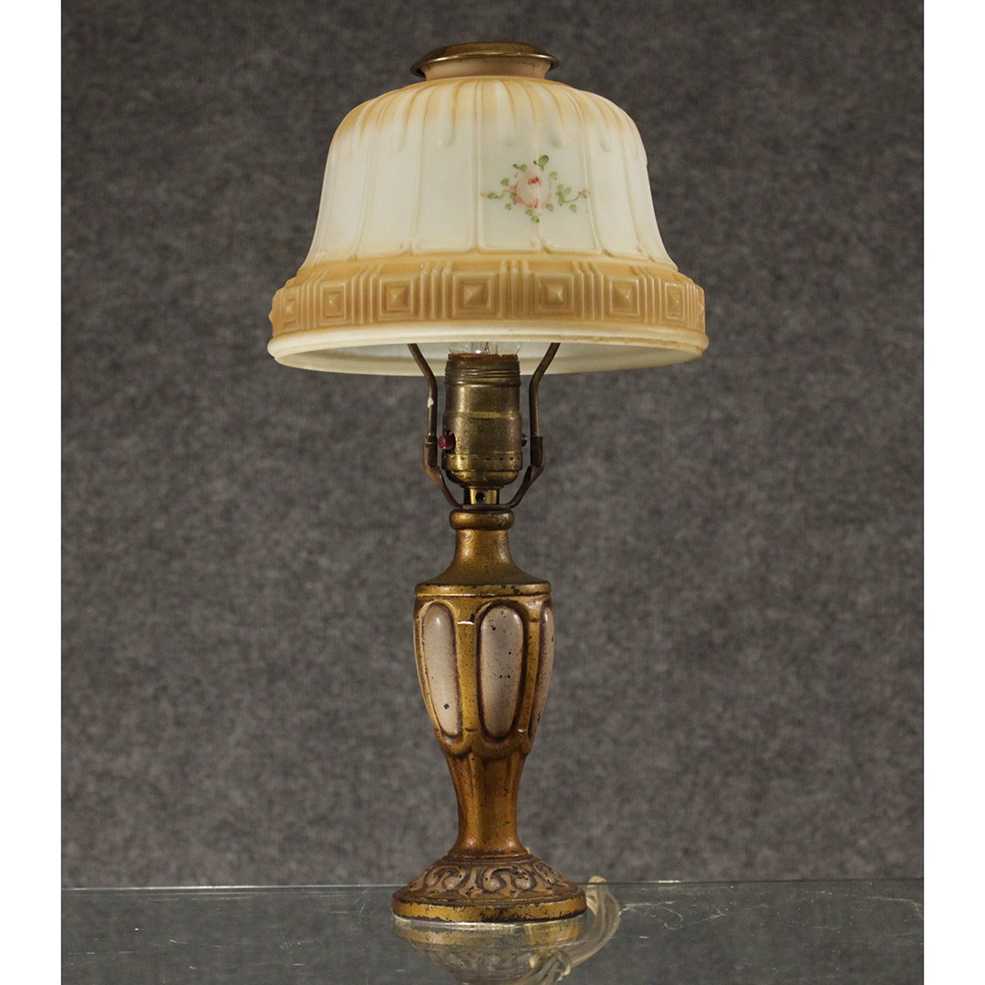 Circa 1920's Boudoir Lamp With Glass Shade Original (1 of 6)