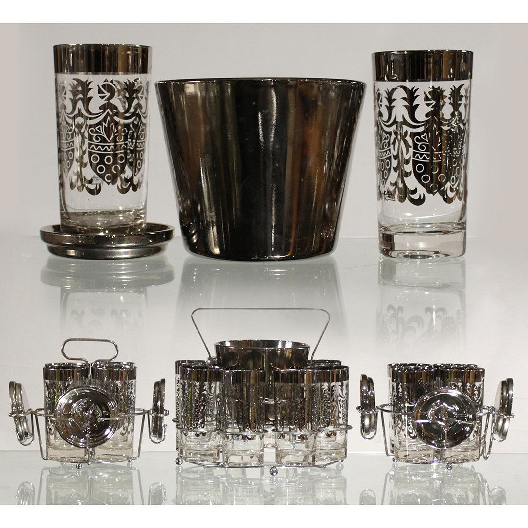 Kimiko , 4 Drinking Glasses Caddy Set With 4 Coasters (1 of 8)