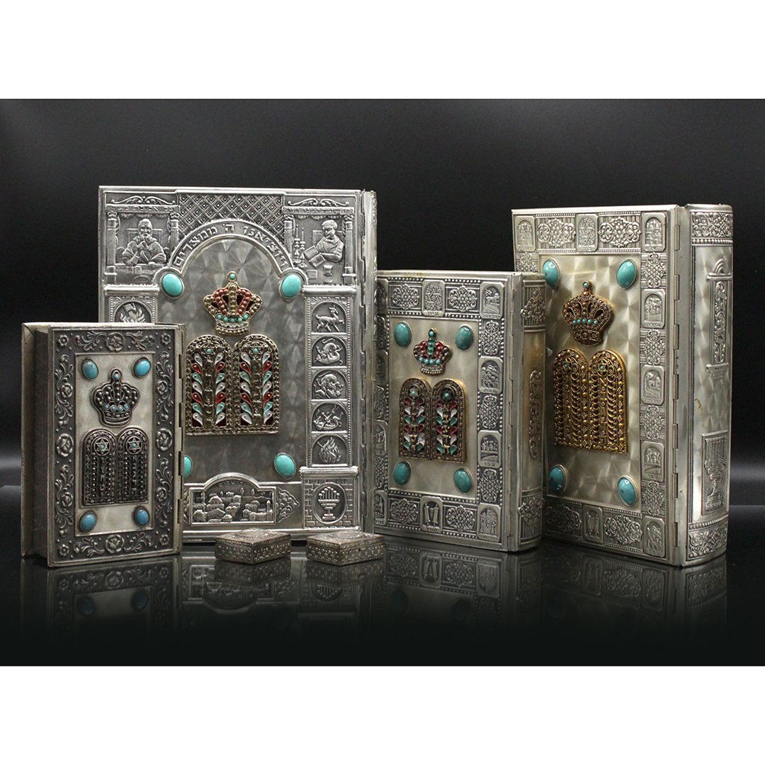Four [4] Judaica Enameled Gilt Metal Clad Prayer Books (1 of 7)