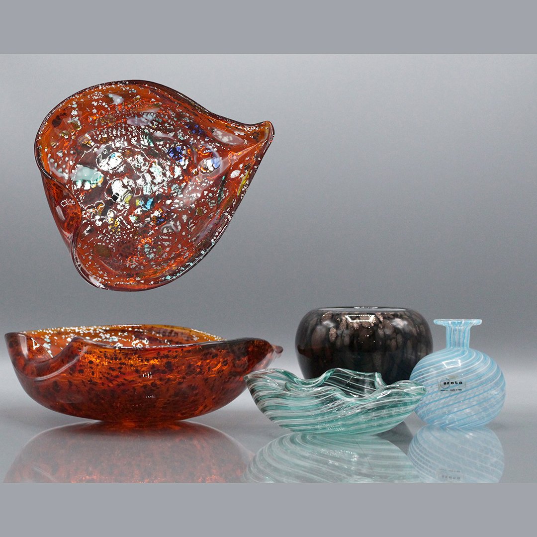 Four [4] Assorted Italian Murano Hand Blown Glass (1 of 8)