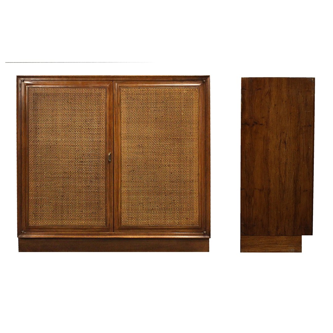 Mid-Century Modern 2-Door Cabinet Rattan Panels (1 of 6)