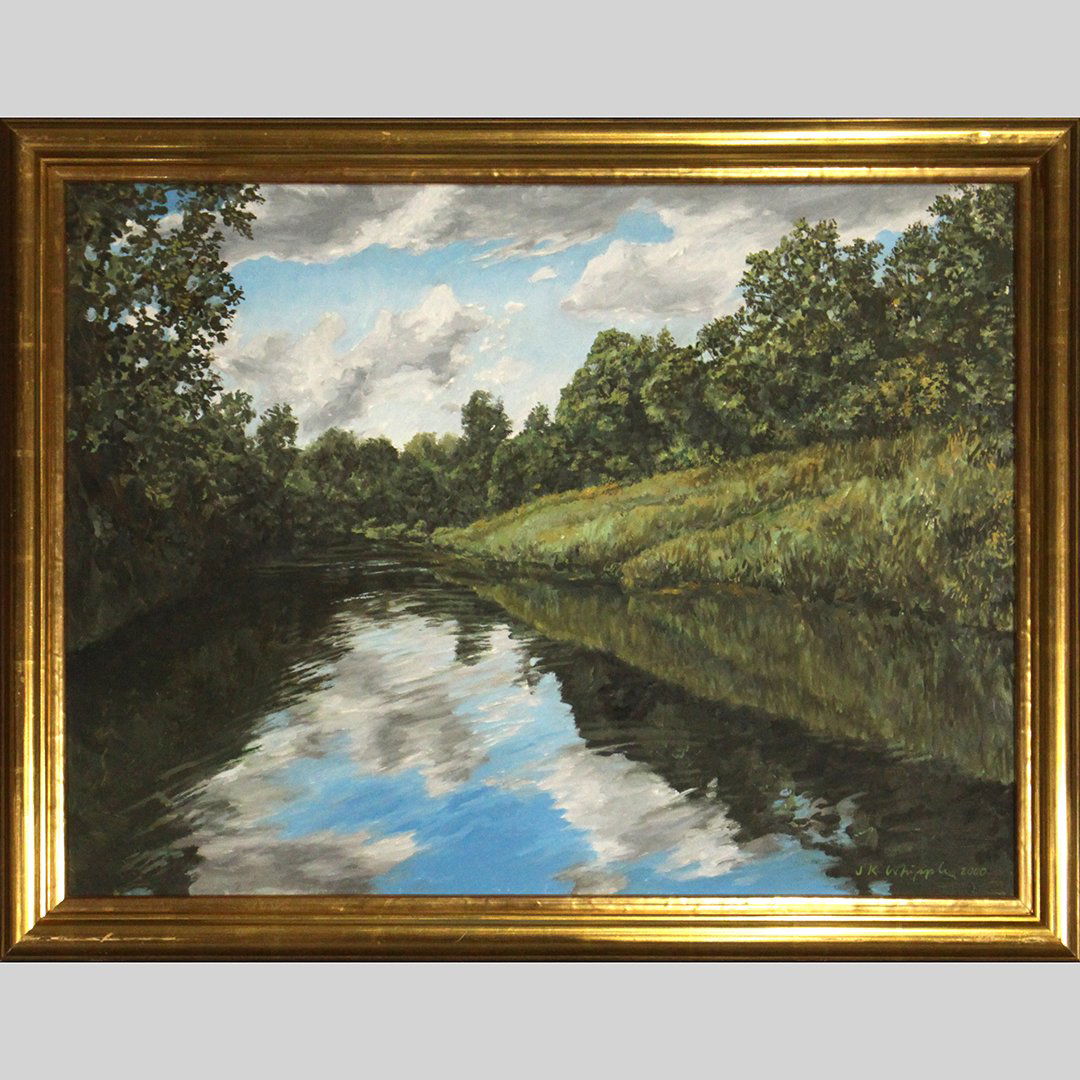 J K Whipple, Oil/c Calm River Inlet Oil Painting (1 of 5)