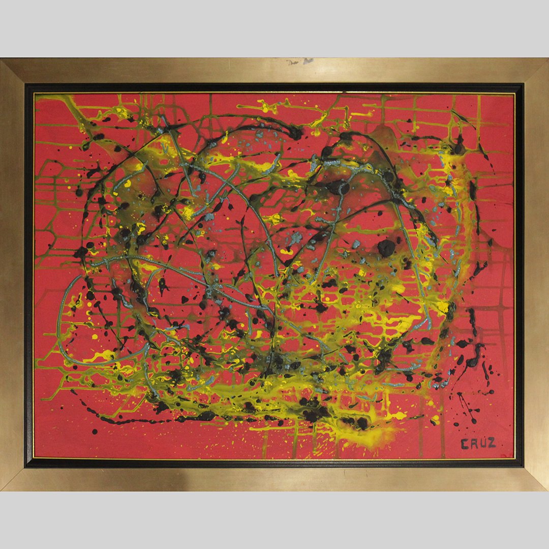 Cruz, Mid Century Modern Latin American Drip Abstract (1 of 4)