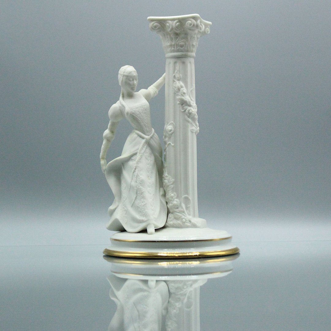 Juliet,  White Bisque Classical Figure Candlestick (1 of 6)