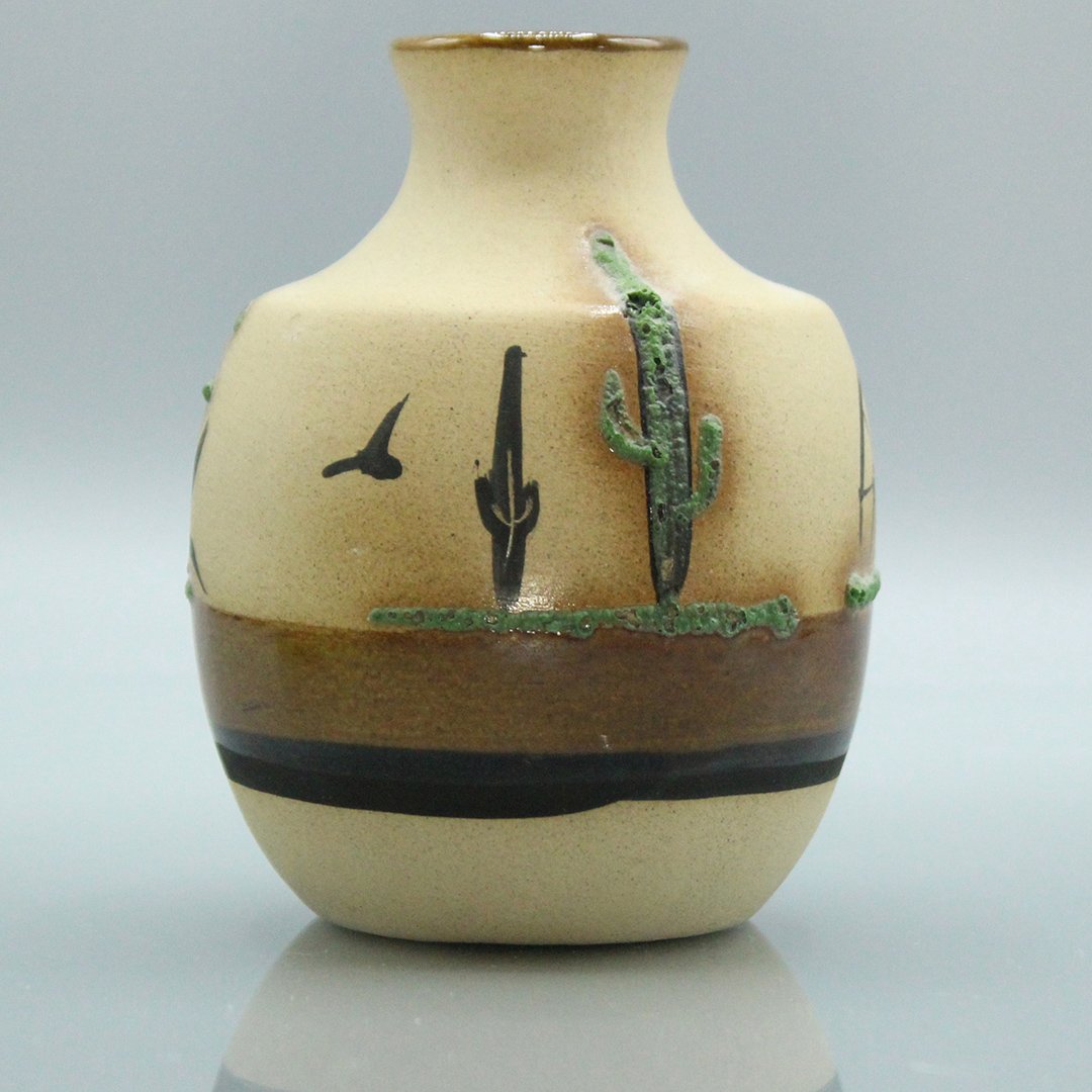Decorated Indian Art Pottery Vase Signed Betty Silly (1 of 4)