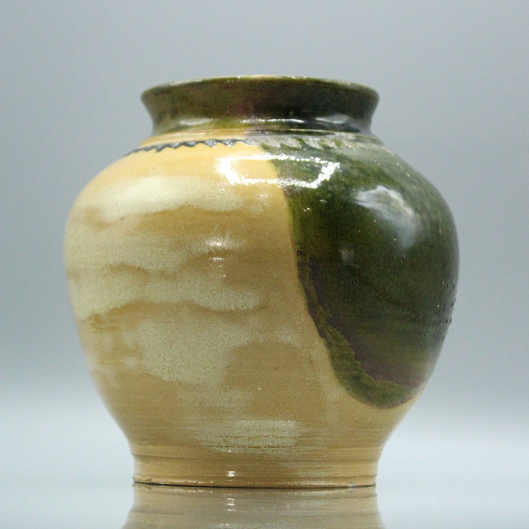 Savage, Contemporary American Indian Glazed Vase: Savage, Contemporary American Indian Glazed Vase; signed and dated Savage '97 on base. Size: 7 h 7w
