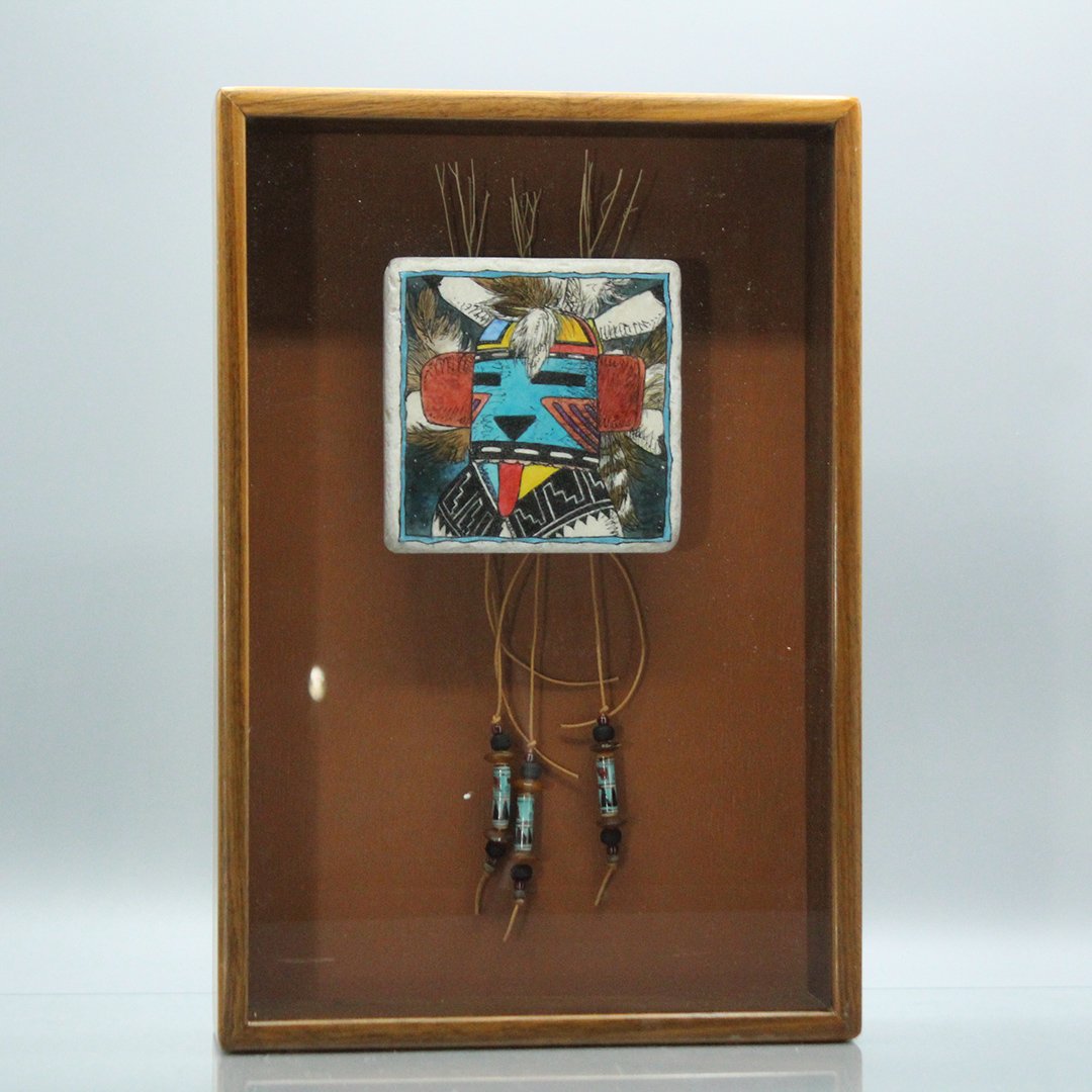 "Hopi Dreams" Mounted in a Shadow Box Frame: "Hopi Dreams" Mounted in a Shadow Box Frame, label on verso. Size: 12 x 8.5"