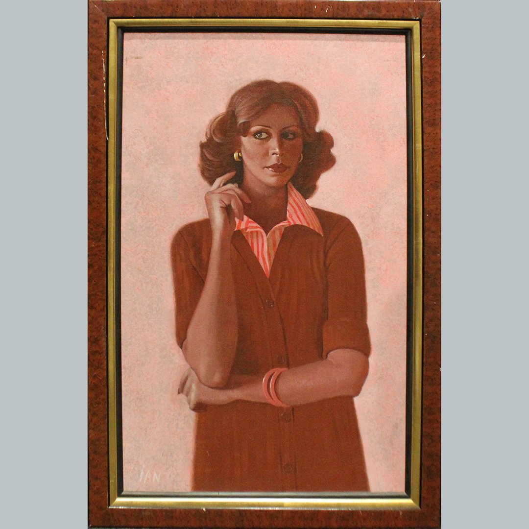 Ian, Oil/c, Portrait of a Fashion Girl, Signed, Framed (1 of 4)
