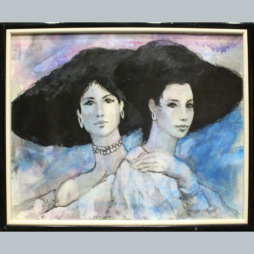 George Shelly, Oil/c Two Fashion Girls in Portrait (1 of 4)