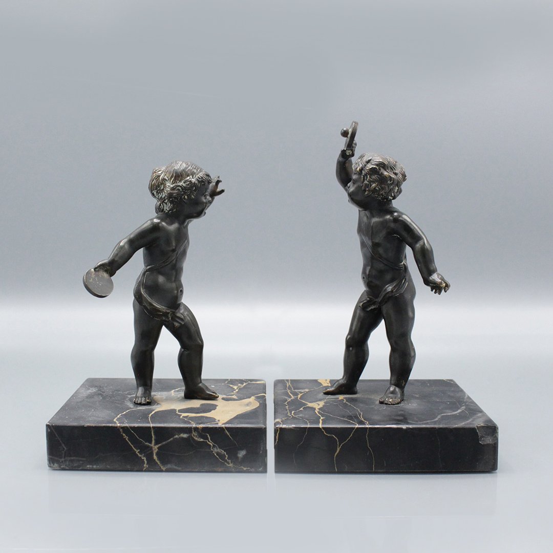 Two [2] Bronze Cupid Disc Throwers Mounted on Marble (1 of 5)