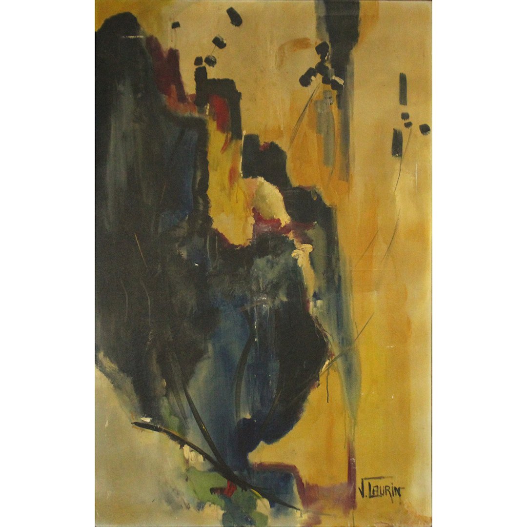 J. Laurin, Large Oil/c Abstract Expressionism, Signed (1 of 4)