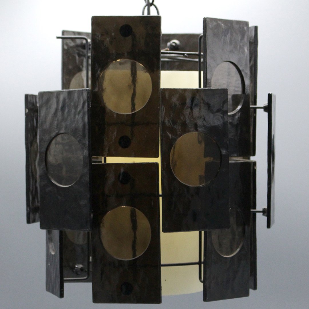 Mid-Century Modern Glass Multi-Panel Hanging Fixture (1 of 5)