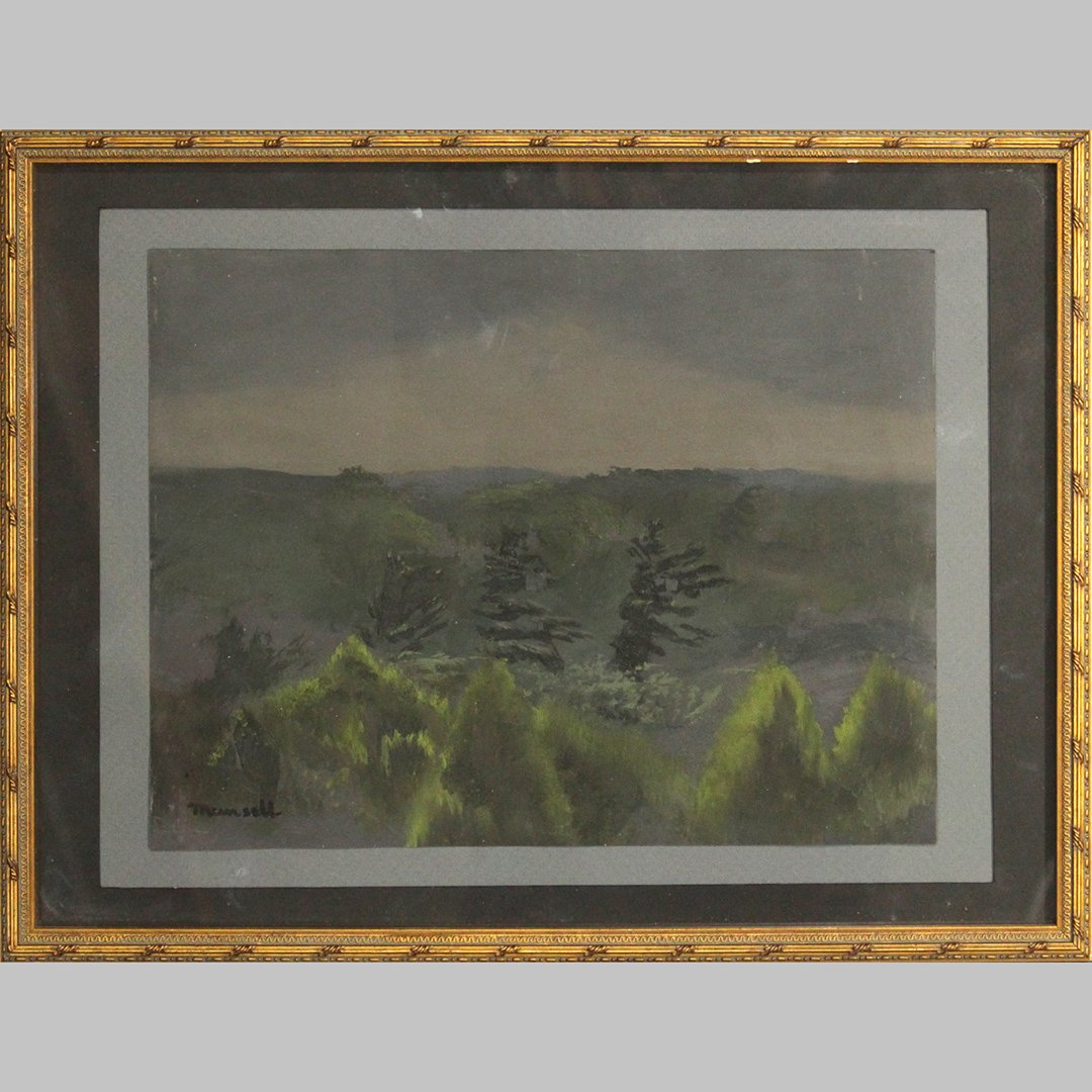 Munsell Impressionism Valley Landscape Gouache Painting (1 of 5)