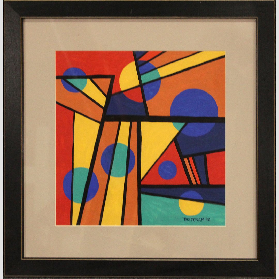 Emil Bisttram 1940, Abstract, Triangles, Lines, Circles (1 of 5)