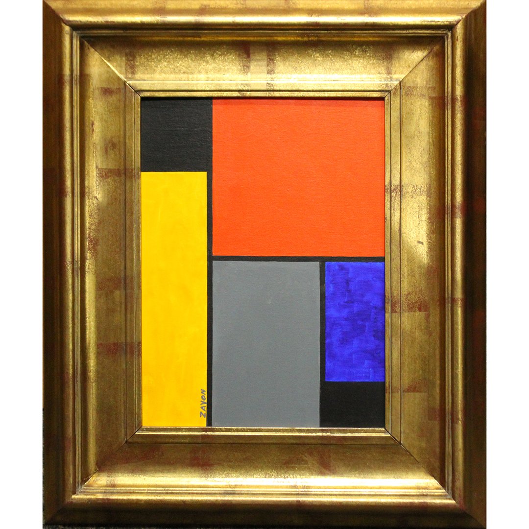 Seymour Zayon Mid Century Modern Geometric Abstract Oil (1 of 4)