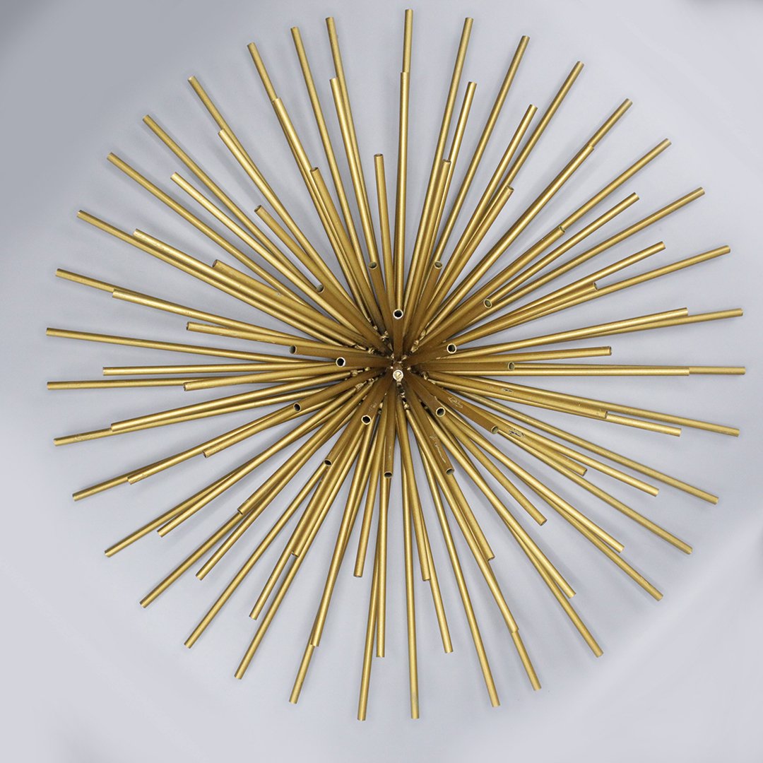 Mid-Century Metal Wall Sculpture Round Starburst Spray (1 of 5)