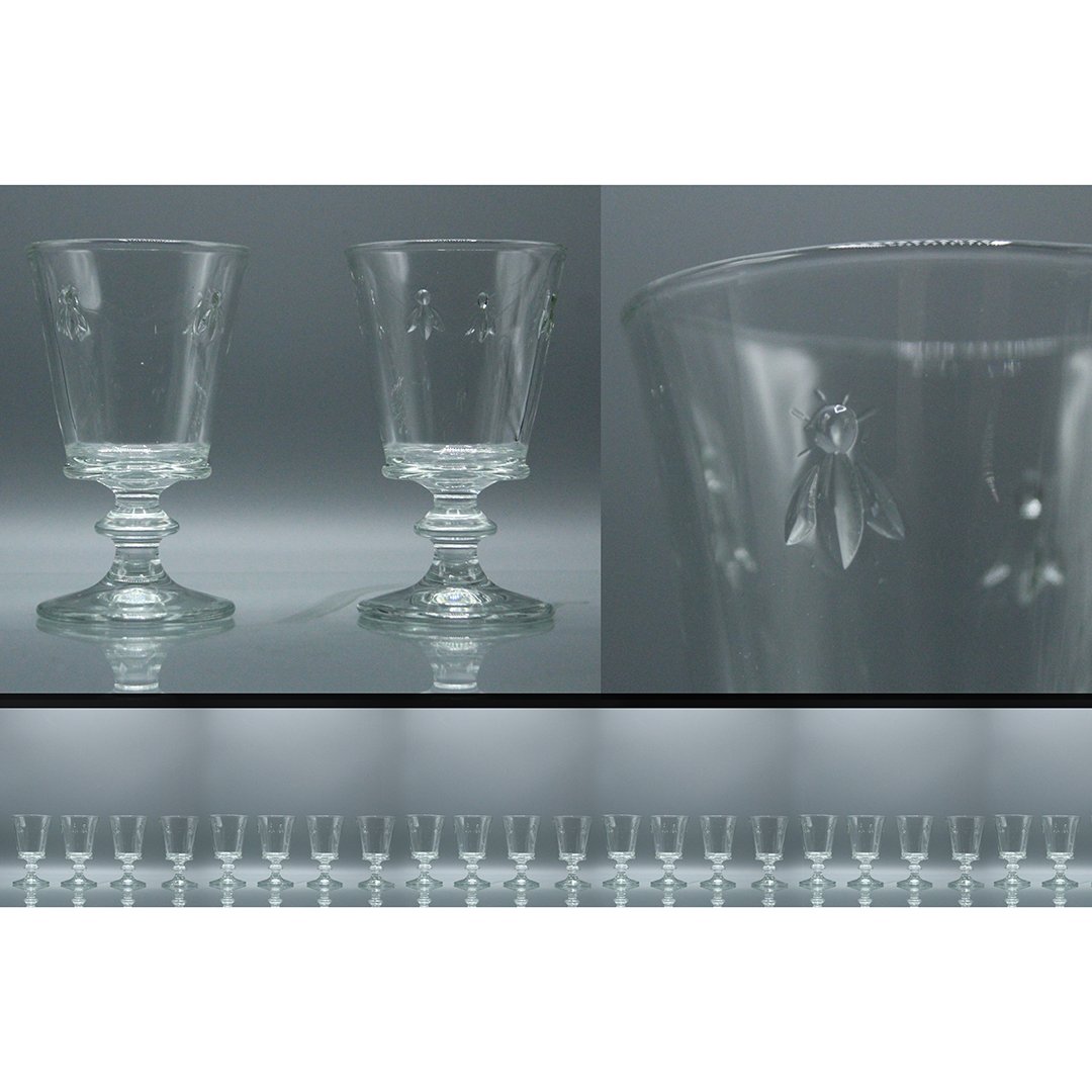 Twenty Two [22] Paris Musees Glass Goblets Insect Fly (1 of 6)