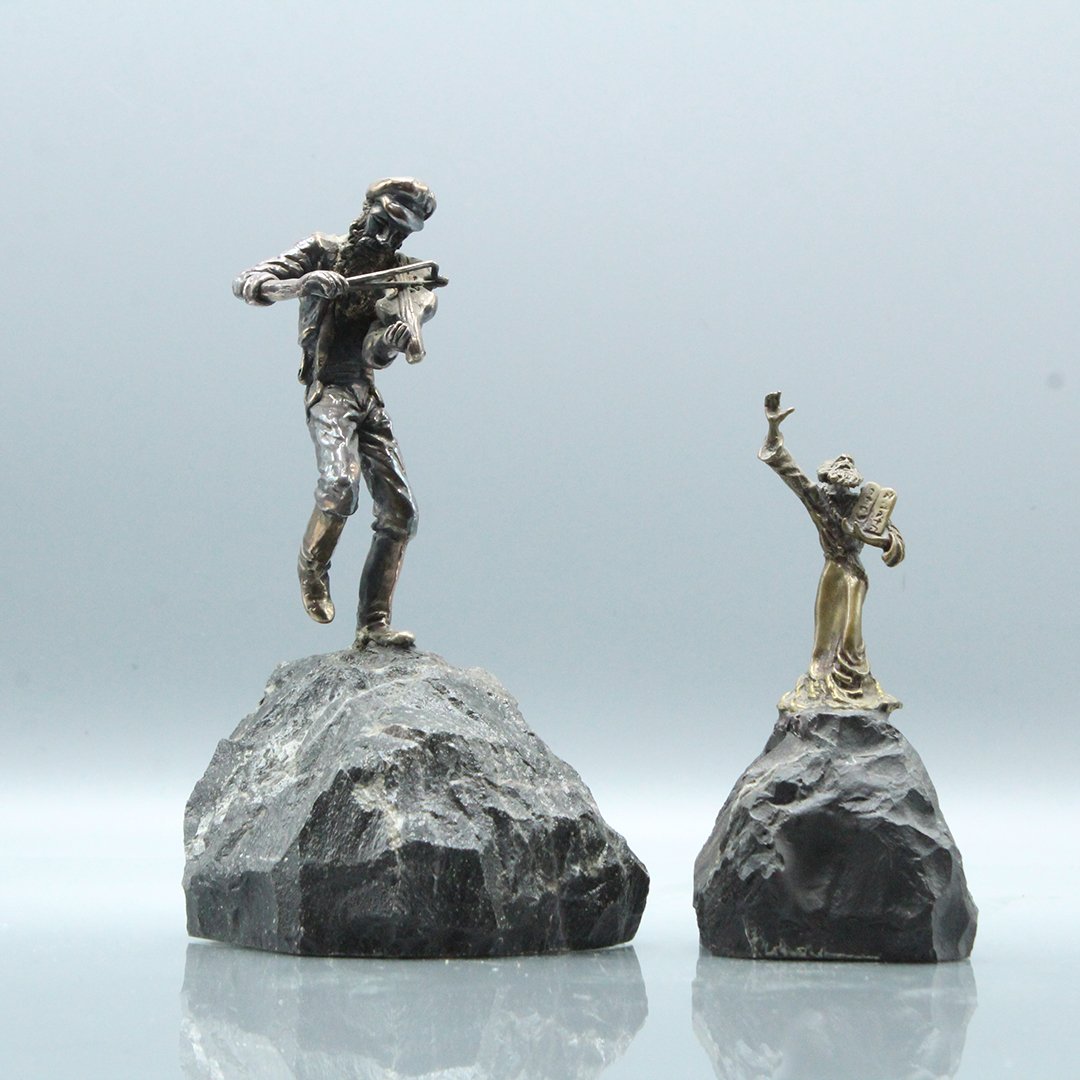 Two [2] Yaacov Heller Judaica Sculpture Statues Silver (1 of 6)