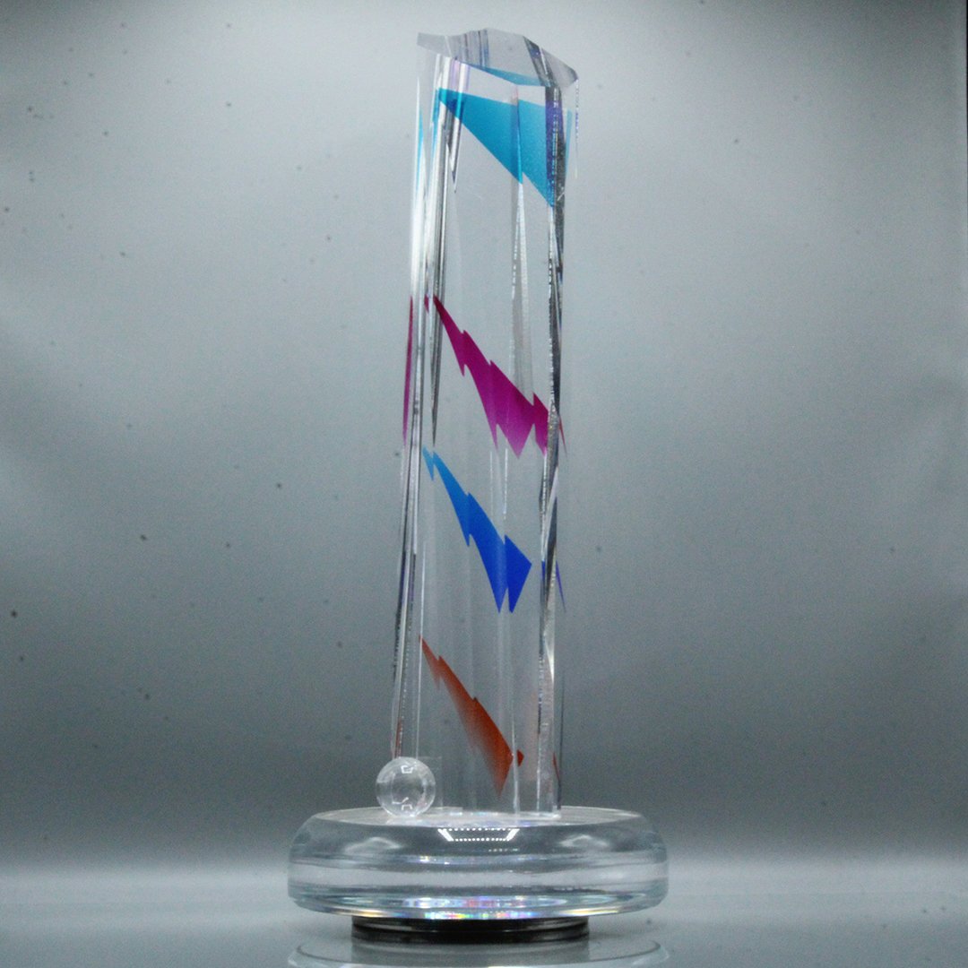 Barry Rae Kaleidoscope Lucite Sculpture, Signed: Barry Rae Kaleidoscope Lucite Sculpture, Signed. Mid-Century Modern, Signed and dated, titled. Size: 23 h , 9 w