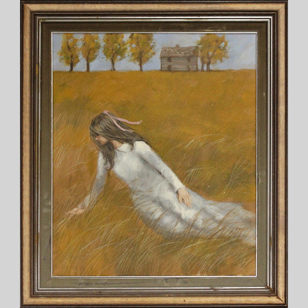 George Shelly, Oil/c Young Girl in White Gown in Field (1 of 4)