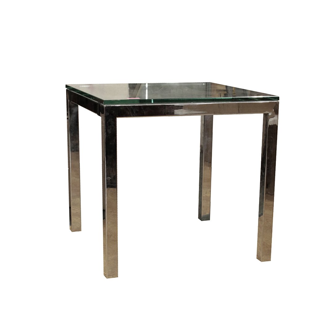 Milo Baughman Square Chrome Dinette Table 30 in. dia. (1 of 4)