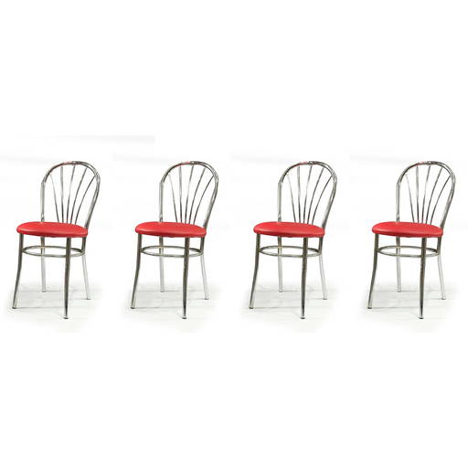 Four [4] Chrome Cafe Chairs with Red Seats Feb 18, 2019 Donny