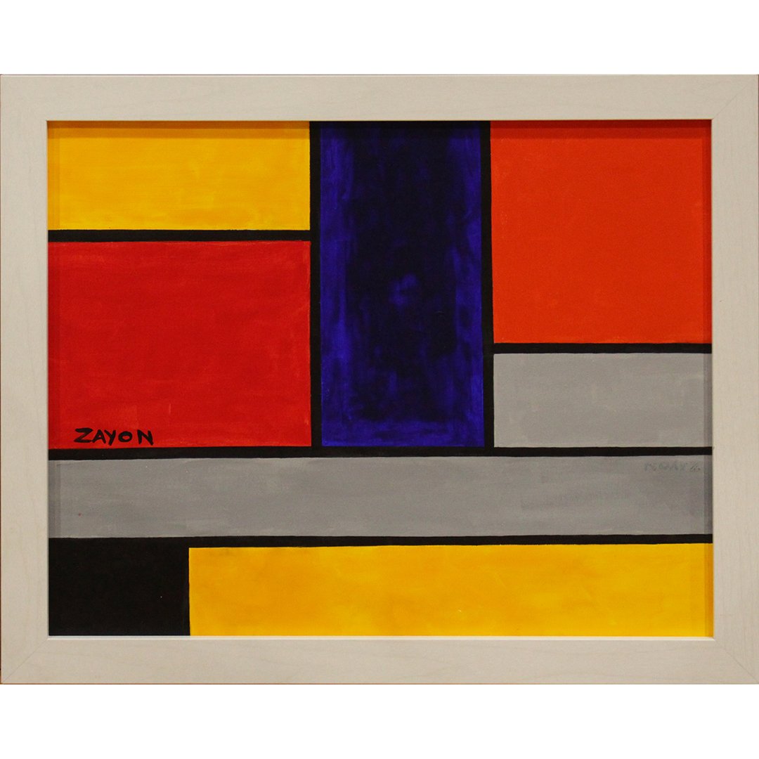 Seymour Zayon, Mid-Century Abstract Squares Oil/c (1 of 2)